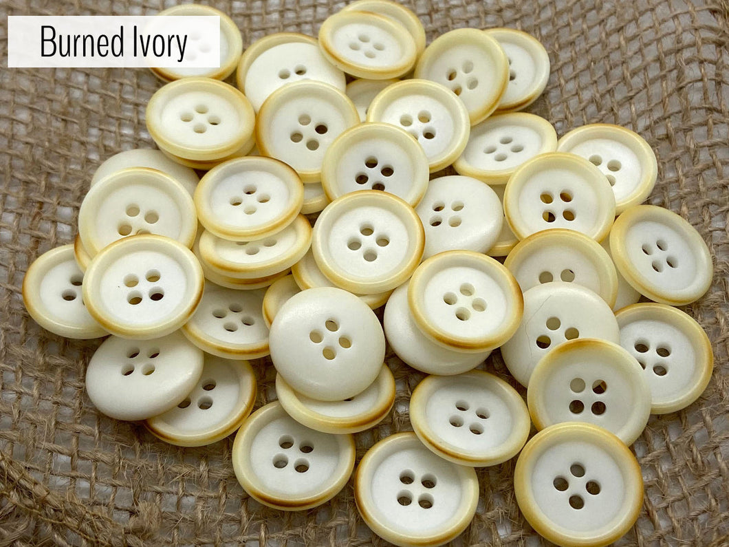 Burned Ivory Buttons (quantity 50)