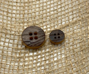 Rustic Style Buttons in Chocolate (quantity 20)